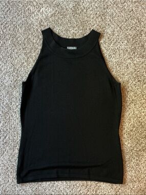 Ann Taylor Black Sleeveless Ribbed Tank